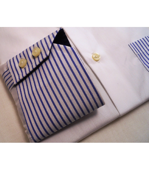 Koszula Bianco Shine Granato - suknie - italian fashion krawiectwo elins mody - shirt made in italy