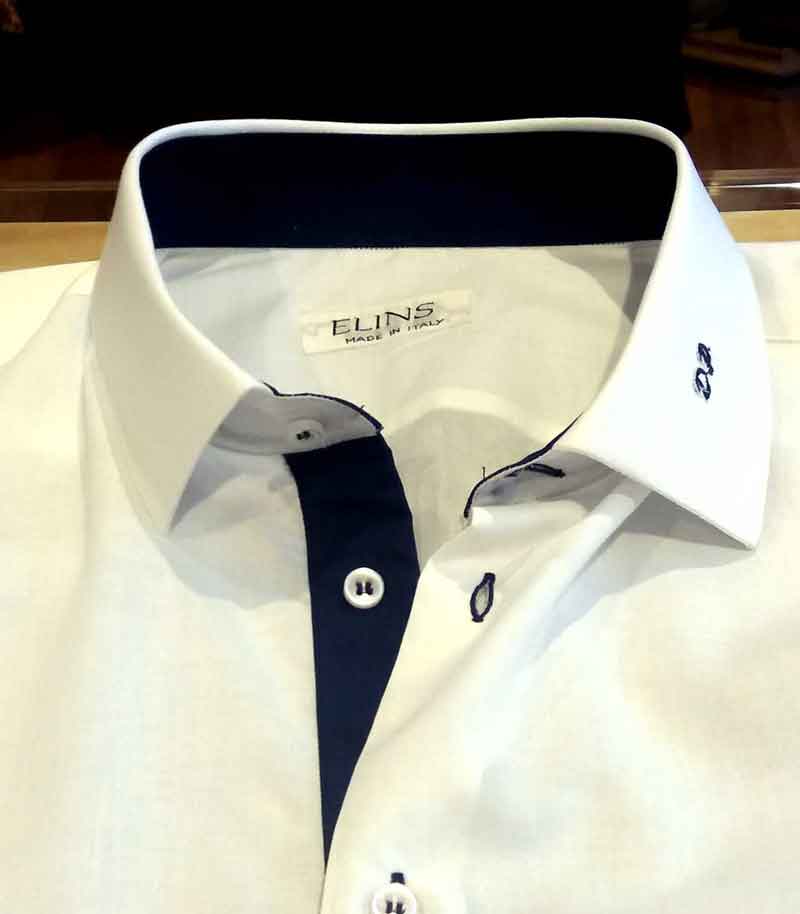 Shirts with tailored initials customize design in Rome Tailored shirt initials on the collar custom dresses and shirts online Elins fashion in Italy picture-541