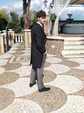 Frac Tight - Kompletny elegancja sukienka dla mężczyzn Papillon portofino - Suknia z włoskiego krawca mody. Odzież do szycia sukienka na miarę koszula mody krawiectwo na miarę Papillon portofino