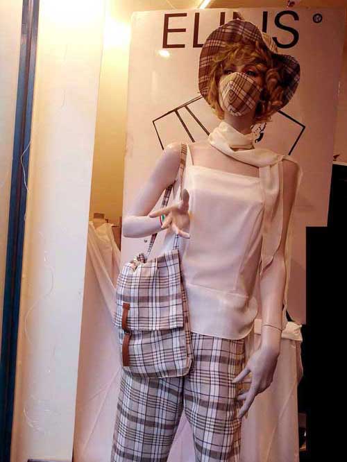 Abito a quadri Amelia completi donna Atelier moda online Completo donna vestito con pantalone a quadri Amelia eleganza abbigliamento su misura a Roma foto-783 