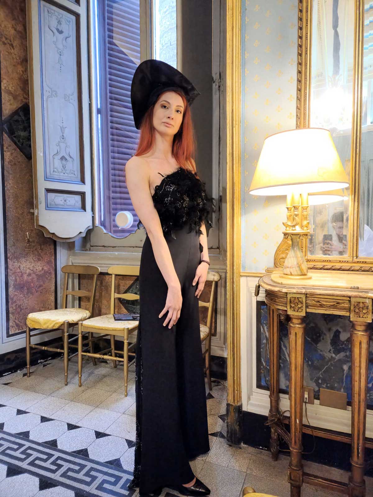 Mod’Art Roma - evento d’alta moda con gli eleganti abiti di Elins moda - vestito da sera elegante nero
